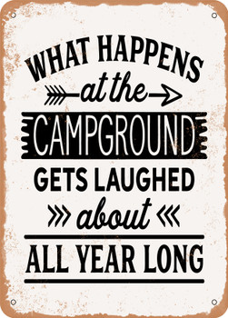 What Happens At the Campground  - Metal Sign