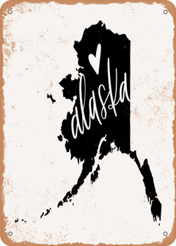 Alaska Heart  - Metal Sign