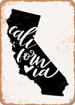 California Heart  - Metal Sign