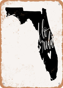 Florida Heart  - Metal Sign
