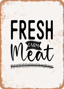 Fresh Farm Meat  - Metal Sign