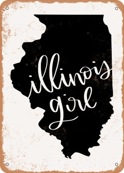 Illinois Girl  - Metal Sign