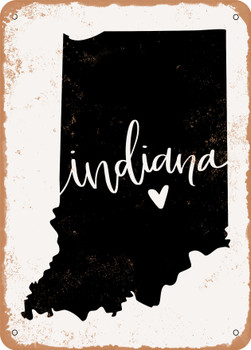 Indiana Heart  - Metal Sign