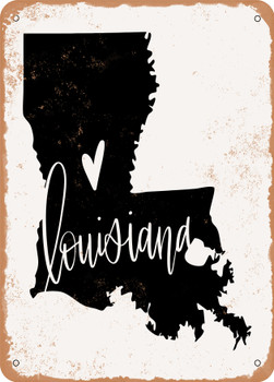 Louisiana Heart  - Metal Sign