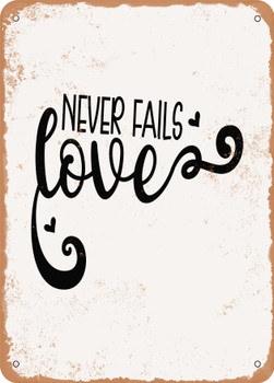 Love Never Fails - 4  - Metal Sign