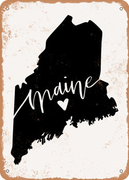 Maine Heart  - Metal Sign