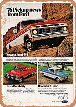 1976 Ford Pickups Vintage Ad - Metal Sign