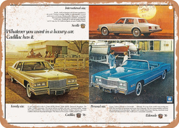 1976 Cadillac Models Vintage Ad - Metal Sign