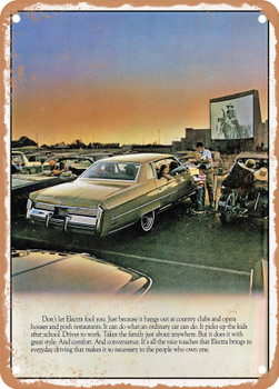 1975 Buick Electra Hardtop Sedan Vintage Ad - Metal Sign