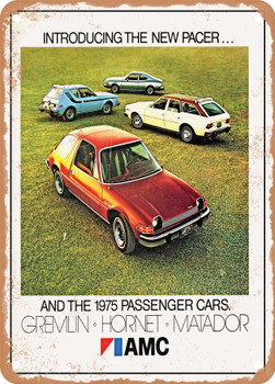 1975 AMC Lineup Vintage Ad - Metal Sign