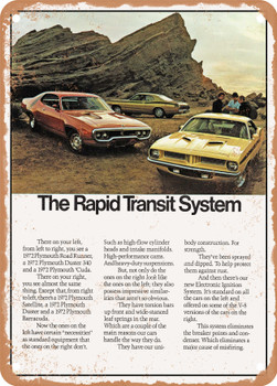 1972 Plymouths the Rapid Transit System Vintage Ad - Metal Sign