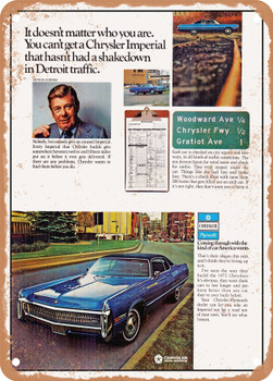 1972 Chrysler Imperial with Arthur Godfrey Vintage Ad - Metal Sign