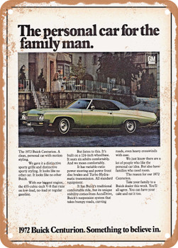 1972 Buick Centurion 2 Door Hardtop E1600002236170 Vintage Ad - Metal Sign