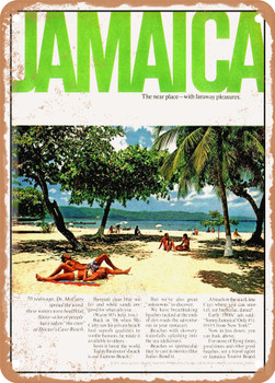 1971 Jamaica the Near Place with Faraway Pleasures Vintage Ad - Metal Sign
