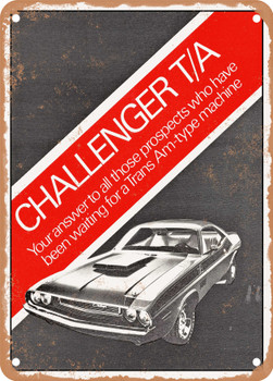 1970 Dodge Challenger Ta Vintage Ad - Metal Sign