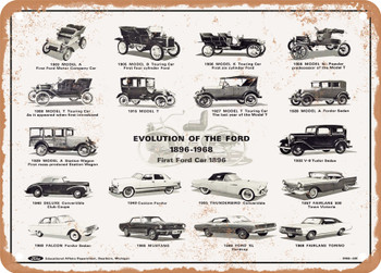 1968 Ford Evolution 1896 to 1968 Vintage Ad - Metal Sign