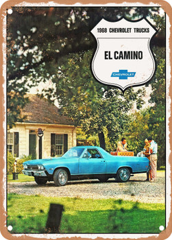 1968 Chevy El Camino Vintage Ad - Metal Sign