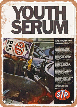 1967 Youth Serum STP Vintage Ad - Metal Sign