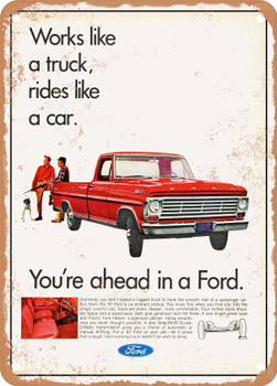 1967 Ford Pickup Vintage Ad - Metal Sign