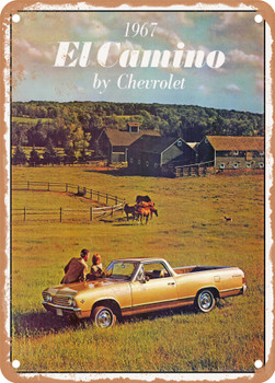 1967 Chevy El Camino Vintage Ad - Metal Sign