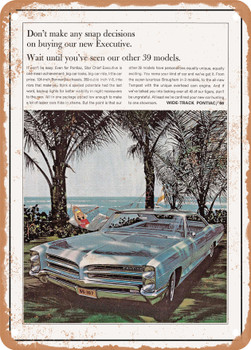 1966 Pontiac Star Cheif Executive Vintage Ad - Metal Sign