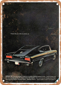1966 AMC Marlin Vintage Ad - Metal Sign