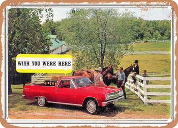 1965 Chevy El Camino 2 Vintage Ad - Metal Sign
