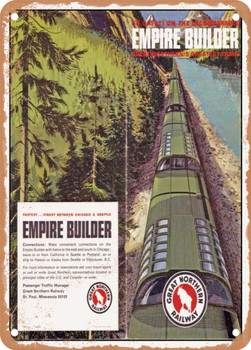 1964 Empire Builder Great Northern Railway Vintage Ad - Metal Sign