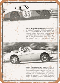 1964 Austin Healey 3000 Vintage Ad - Metal Sign