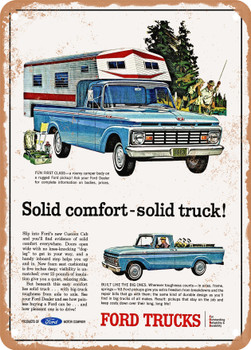 1963 Ford Pickup Vintage Ad - Metal Sign