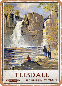 1962 Teesdale See Britain by Train British Railways Vintage Ad - Metal Sign