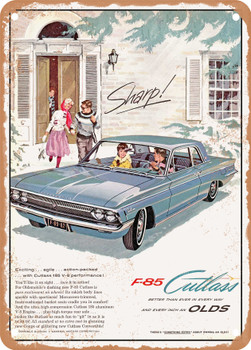 1962 Oldsmobile F 85 Cutlass Sharp Vintage Ad - Metal Sign