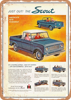 1961 International Scout Americas New Runabout Vintage Ad - Metal Sign