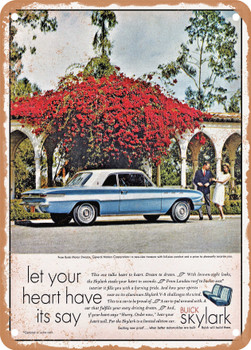 1961 Buick Skylark Vintage Ad - Metal Sign