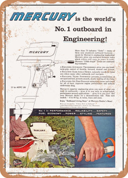 1960 Mercury Is the Words No.1 Outboard in Engineering Vintage Ad - Metal Sign