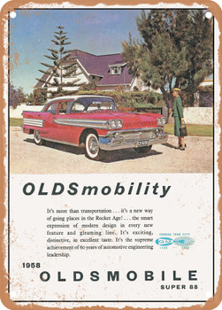 1958 Oldsmobile Super 88 South Africa Vintage Ad - Metal Sign
