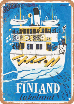 1958 Finland Lakeland Vintage Ad - Metal Sign