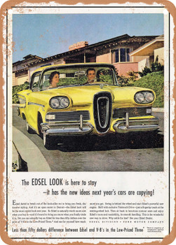 1958 Edsel Citation 2 Door Hardtop Vintage Ad - Metal Sign