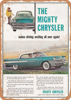 1958 Chrysler Saratoga Vintage Ad - Metal Sign