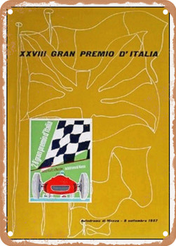 1957 28th Italian Grand Prix Monza Circuit XXVIII Italian Grand Prix Vintage Ad - Metal Sign