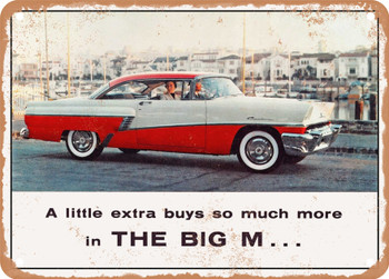 1956 Mercury Custom 2 Door Hardtop Red Vintage Ad - Metal Sign