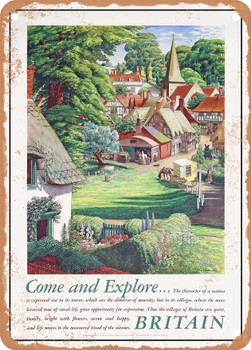 1956 Come and Explore. Britain Vintage Ad - Metal Sign