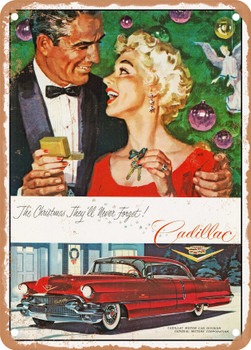 1956 Cadillac Sedan De Ville 3 Vintage Ad - Metal Sign