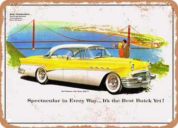 1956 Buick Roadmaster 4 Door Riviera Vintage Ad - Metal Sign