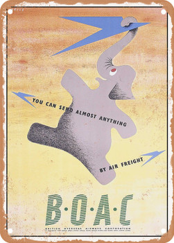 1955 You Can Send Almost Anything by Air Freight BOAC Vintage Ad - Metal Sign