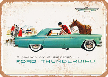 1955 Ford Thunderbird Vintage Ad - Metal Sign