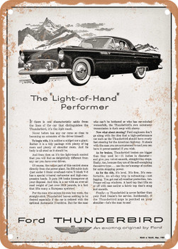 1955 Ford Thunderbird 4 Vintage Ad - Metal Sign