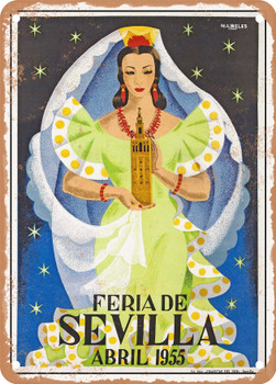 1955 Feria de Sevilla Vintage Ad - Metal Sign