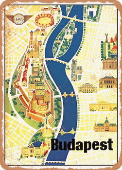 1955 Budapest Vintage Ad - Metal Sign