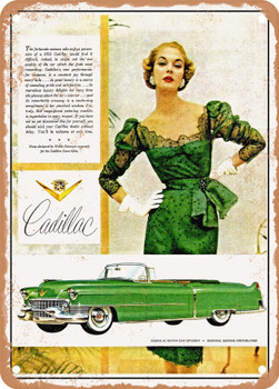1954 Cadillac Series Sixty Two Convertible Vintage Ad - Metal Sign
